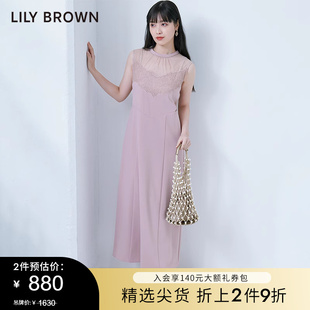 LILY BROWN春夏款 圆领蕾丝露背无袖气质连衣裙LWFO222133