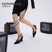 DAPHNELAB达芙妮无糖3D打印高跟鞋女夏2023尖头粗跟凉鞋女
