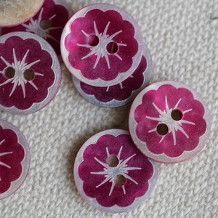 12mm一颗价格英国Textile Garde哑光贝壳玫粉色花朵纽扣