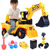 儿童电动挖掘机玩具可坐可骑挖土机钩机滑行工程车挖机车模型女孩