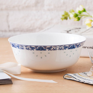 景德镇陶瓷器骨瓷套碗餐具，6寸面碗米饭碗汤碗青花瓷釉中彩