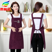 2024围裙袖套套装围裙女工作服时尚厨房家用围腰韩版日系罩衣