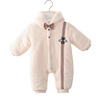 艾鹿比新生婴儿装宝宝秋冬羊羔绒棉衣夹，棉连体哈衣外出服