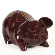 红木雕刻工艺品摆件福猪 实木质12十二生肖猪可爱猪客厅玄关摆设