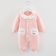 婴儿衣服秋冬保暖内衣，0-1岁男女宝宝加厚棉，保暖连体衣新生儿爬服