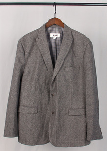 199美金大码男士格子，羊毛呢子大衣男装中长款英伦，风毛呢外套c3