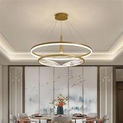 新中式客厅吊灯LED中国风简约书房卧室灯别墅样板房酒店圆形餐厅