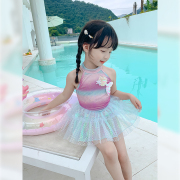 女童泳衣夏季2024儿童连体人鱼沙滩泳装女宝宝公主游泳衣纱裙