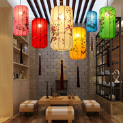 中式布艺手绘灯笼仿古典宫灯，餐厅茶楼过道创意，冬瓜长形布艺吊灯具
