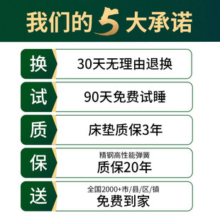 可折叠床g垫弹簧家用2*2米折叠席梦思1.8m弹簧床垫2米