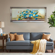 客厅挂画沙发背景墙装饰画高端别墅，欧式油画实木框装裱客厅装饰画