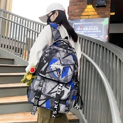 双肩包女大容量韩版初中学生背包电脑包潮流ins风个性迷彩书包男
