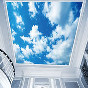 蓝天白云墙纸天花板吊顶壁纸卧室，棚顶3d壁画客厅过道屋顶天空墙布