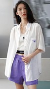 uti尤缇2023夏季白色泡泡鱼阔感短袖衬衫，女衬衣uj2d2187551