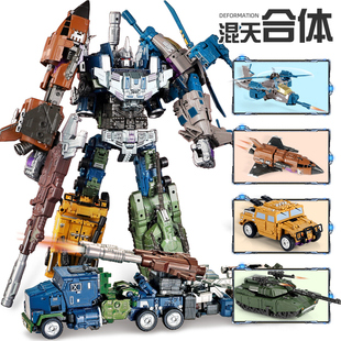 变形玩具合体机器人金刚混天豹，超大组合系列，坦克飞机正版模型男孩