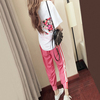 女学生夏运动休闲气质短袖裤子两件套显瘦宽松版  网红女神范