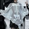 Skeleton lace cape top for women时尚骷髅蕾丝披肩披风斗篷上衣