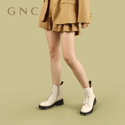 gnc复古马丁靴商场同款圆头牛皮冬季英伦，风时尚潮流休闲短靴