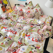 日式卡通被套1.8m床上用品四件套儿童被罩学生宿舍床单三件套可爱