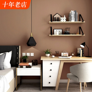 咖啡色墙纸深色褐色棕色纯色，素色客厅卧室，现代简约电视背景墙壁纸