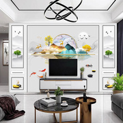 定制电视背景墙壁纸壁画客厅墙纸整张影视墙布大气新中式尺寸