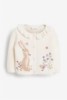 女童兔子刺绣荷叶娃娃，领纯棉毛衣针织开衫，宝宝棉线洋气90-140码