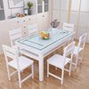 餐桌家用长方形小户型双层多功能钢化玻璃简易餐桌，餐厅饭桌椅组合