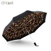 kobold高档遮阳伞晴雨两用豹纹，双层太阳伞防晒防紫外线小黑伞雨伞