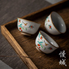 汝窑品茗杯茶杯仿古开片陶瓷，中式功夫茶具，家用茶盏可养主人杯单杯
