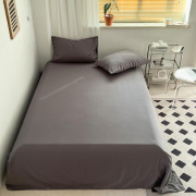 纯棉床单单件100全棉纯色简约双人1.5床裸睡被单枕套2三件套床品