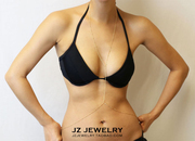 JZ BodyChain 14k欧美长款项链女 bikini性感胸链内搭铜珠身体链