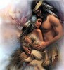 印花 DMC纯棉绣线十字绣人物油画 印第安人 圣洁的爱