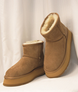 2023羊皮毛一体厚底雪地靴低筒周冬雨同款保暖加厚裸靴子短筒
