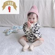 0-2岁婴童毛衣套装2020秋款女宝宝针织开衫豹纹哈衣两件套潮ET079