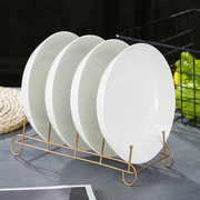 景德镇骨瓷盘子菜盘家用纯白色陶瓷餐具饭盘汤盘深盘菜碟8英寸