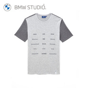 bmwstudio宝马男装，夏季简约文字男士，休闲圆领短袖t恤