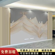 定制3D电视背景墙壁布客厅网红壁纸8D立体房间装饰挂布32D