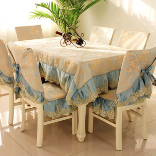 桌布茶几布长方形圆台布餐桌布，椅套椅垫套装，布艺欧式椅子套罩现代