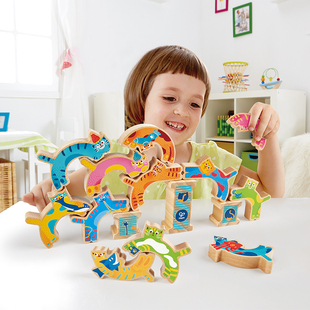 Hape气猫堆堆乐叠叠高积木木制大块3-6岁男女孩儿童益智力玩具