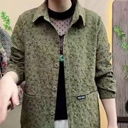 春季新款洋气外套中老年女春秋棒球服夹克妈妈装休闲百搭上衣开衫
