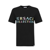 Versace Collection/范思哲夏男士黑色简约短袖圆领LOGO男装T恤