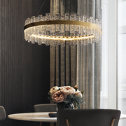 后现代轻奢简约客厅水晶吊灯创意LED卧室个性不锈钢水晶餐厅灯具