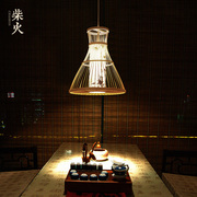 中式竹编吊灯禅意茶室灯具创意，灯过道走廊玄关装饰民宿餐厅吊灯