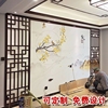 新中式电视背景墙镂空木雕花玄关，屏风隔断花格pvc仿古装饰通花板