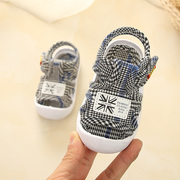 宝宝凉鞋夏0-1-2-3岁男女童布凉鞋(布凉鞋)婴儿，防滑软底学步鞋透气沙滩鞋