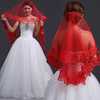 新娘结婚主婚纱头纱领证拍照道具长款拖尾蕾丝头饰复古中式红盖头
