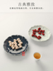 家用复古茶点盘陶瓷果盘创意零食，糕点托盘水果点心甜品碗莲花碟子