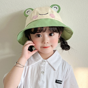 儿童帽子可爱青蛙卡通渔夫帽韩版男女童防晒春夏季遮阳盆帽潮