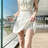 新中式国风短裙半身裙女2024春夏气质设计感小众白色a字伞裙