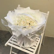 99朵白玫瑰花束永生仿真香皂花成f品，情人节母亲节送女友节日礼物